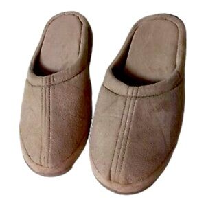 NEW LL WALKFIT Comfort Plush Memory Foam Platinum House Slippers, Size S Beige